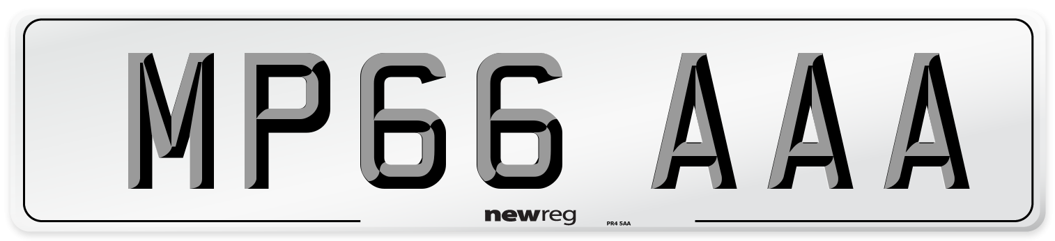 MP66 AAA Number Plate from New Reg